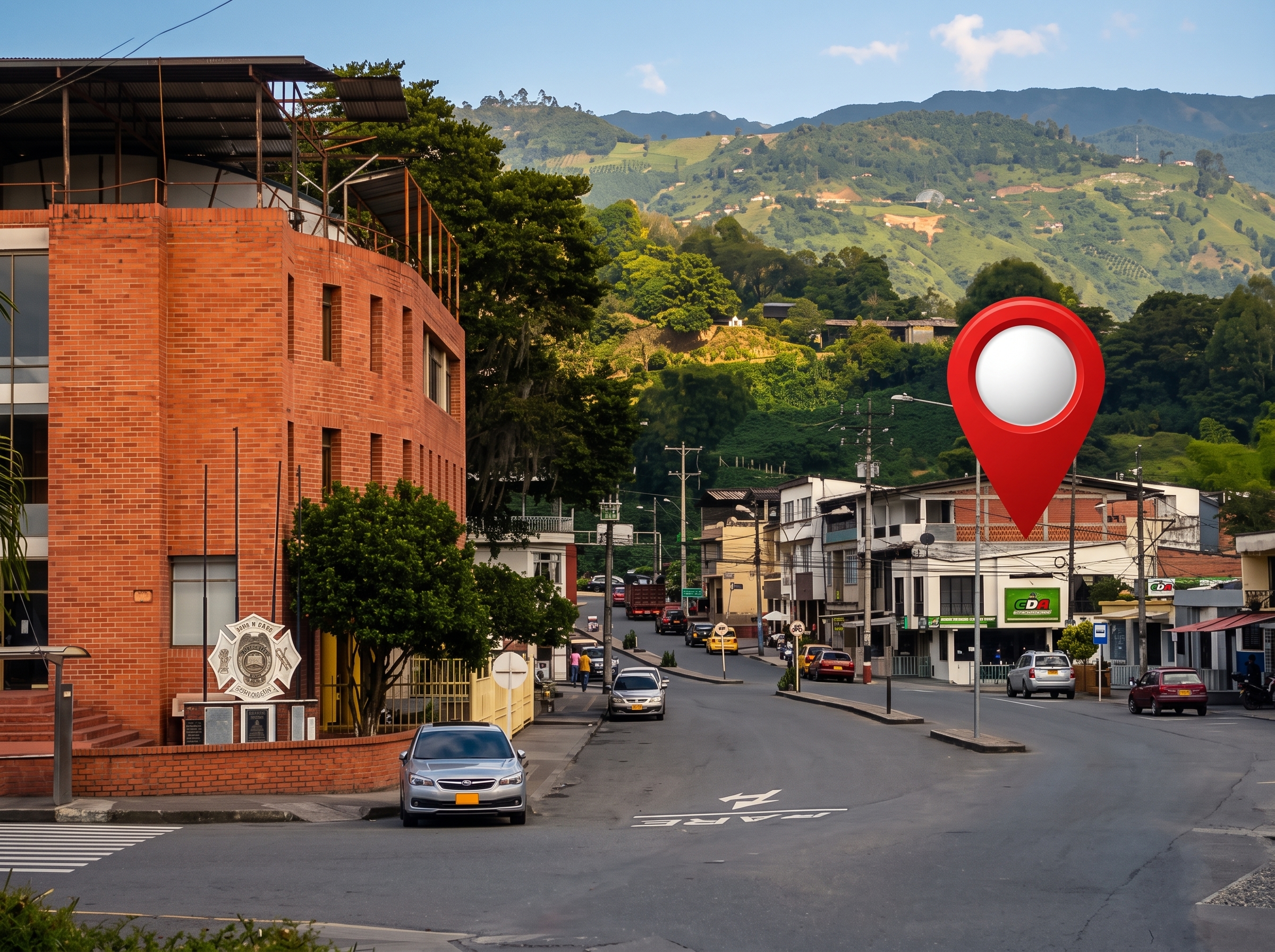 Referencia visual de la ubicación de CDA El Cacique en Calarcá